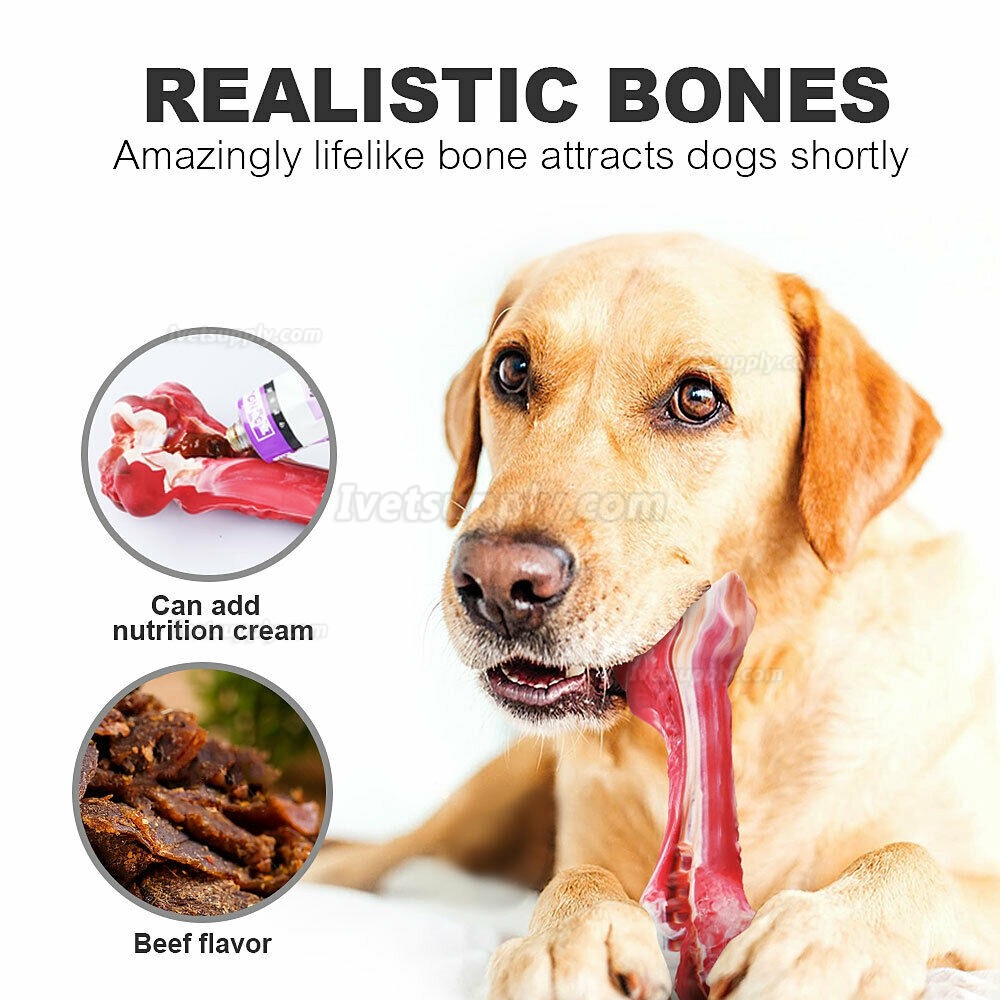 Pet Dogs Chew Toys for Aggressive Chewers Indestructible Rubber Leg Bone